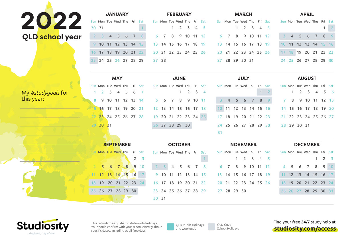 School Terms And Public Holiday Dates For QLD In 2022 | Studiosity